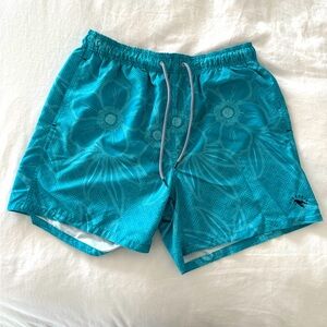 Ted Baker Men’s Teal Floral/ Geometric Swim Trunks- size 3